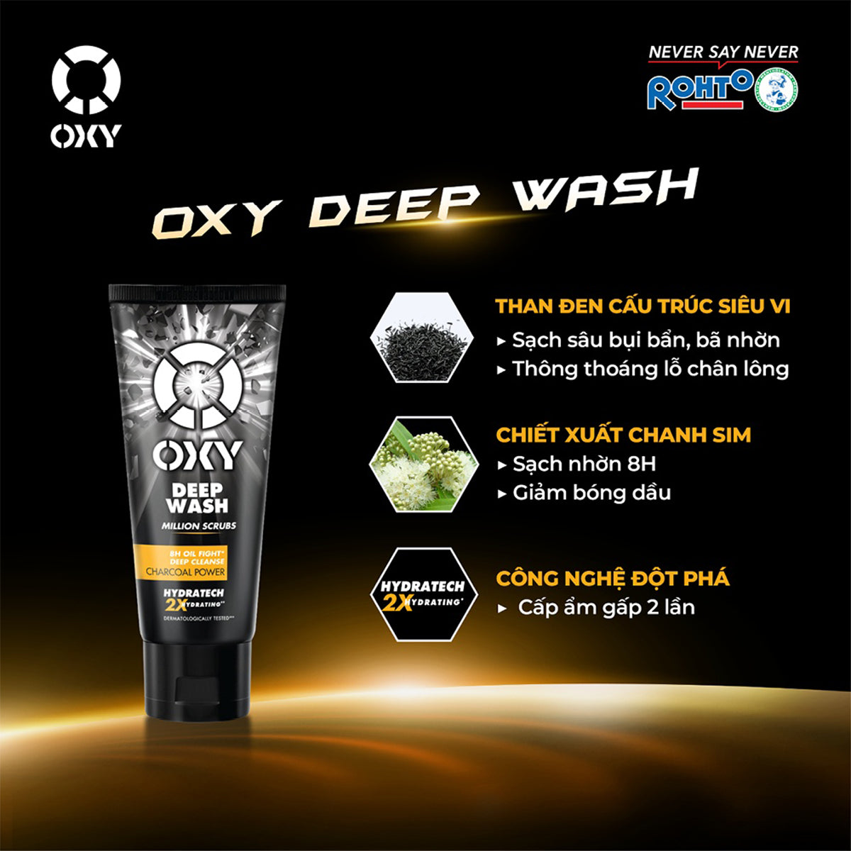 OXY Deep Wash Scrub Cleanser with Charcoal Power for Men 100g