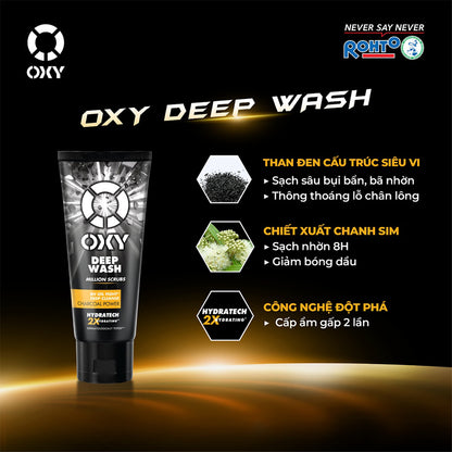 OXY Deep Wash Scrub Cleanser with Charcoal Power for Men 100g