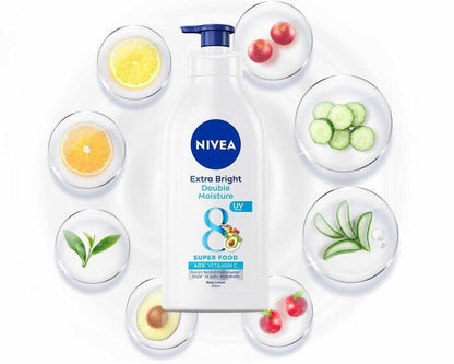 Nivea Extra Bright Double Moisture Super Food Body Lotion - 550ml