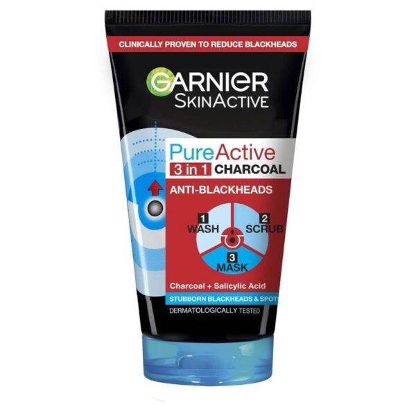 Garnier Skin Active Pure Active 3 in 1 Charcoal Anti-Blackhead    150ml