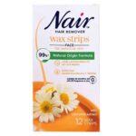 Nair Facial Wax Strips For Face With Camomile Extract 12 Wax Strips