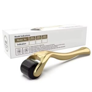 PREMIUM GOLD Derma Roller w/ 540 0.5mm Titanium Micro-needles Roller Skin Care for Face Facial Skin Regeneration | Beard And Hair regrowth