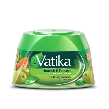 Vatika Nourish & Protect Styling Hair Cream With Almond, Olive, Henna - 140ml