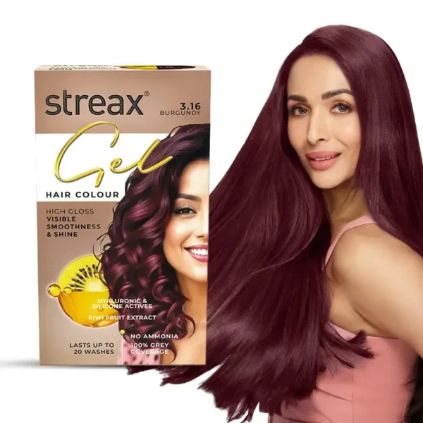 Streax Gel Hair Colour – Burgundy(3.16) 150ml