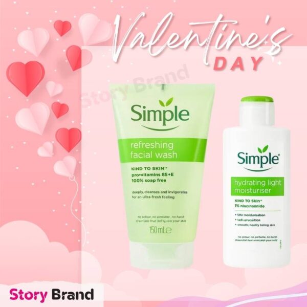 Valentine Combo – Simple Refreshing Facial Wash & Hydrating Light Moisturiser