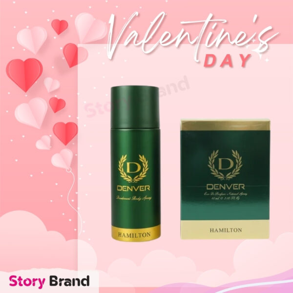Valentine Combo – DENVER Hamilton Deodorant Body Spray + Eau De Parfum (60ml)
