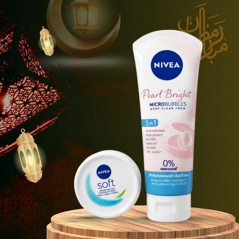 Ramadan Sale - NIVEA Pearl Bright Microbubbles 5in1 Deep Clean Foam + Moisturizing Cream